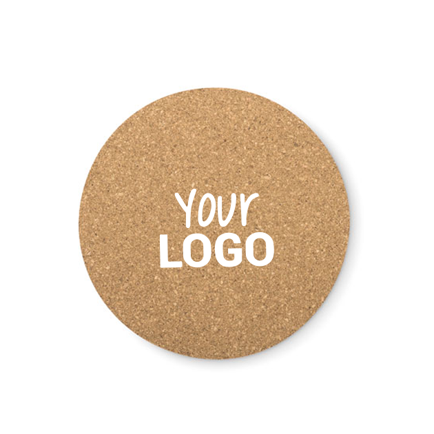 sottobicchiere tondo in sughero personalizzabile