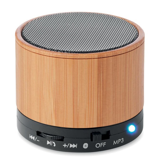 Speaker wireless in bamboo Round