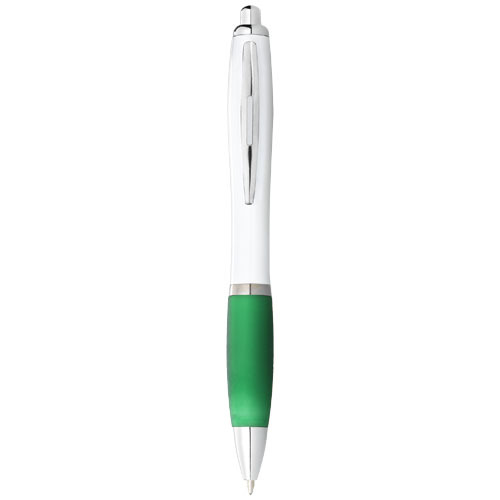 Penna a sfera con fusto bianco e impugnatura colorata Nash - 106900