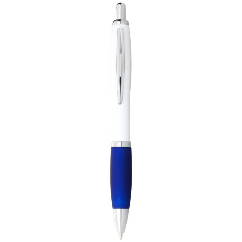 Penna a sfera con fusto bianco e impugnatura colorata Nash - 106900