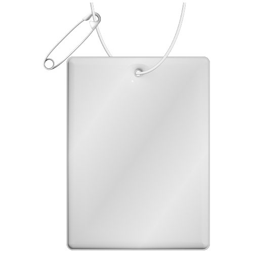 Gancio rettangolare catarifrangente in PVC grande con catenella RFX™ - 1PR108
