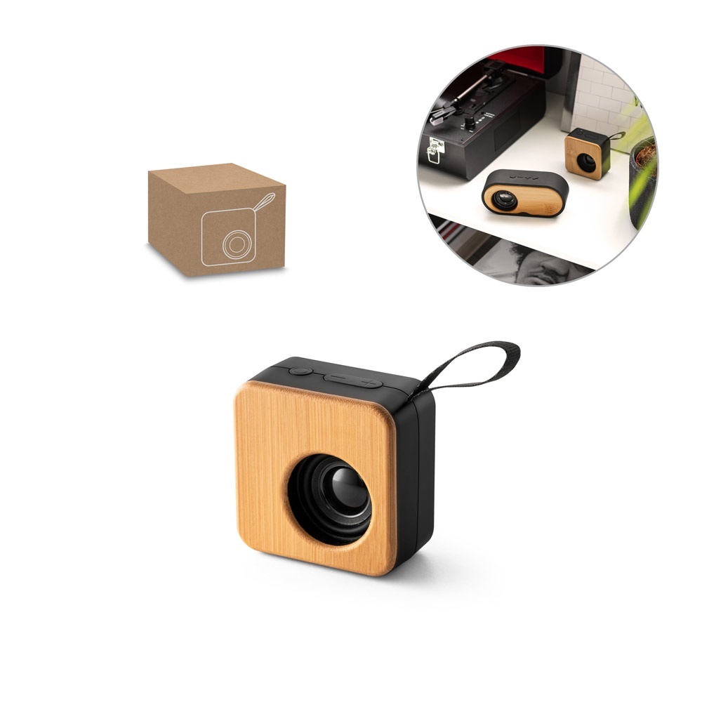 MAYER. Altoparlante portatile da 3W con autonomia di 4 ore in bambù e ABS riciclato (100% rABS) - 97098