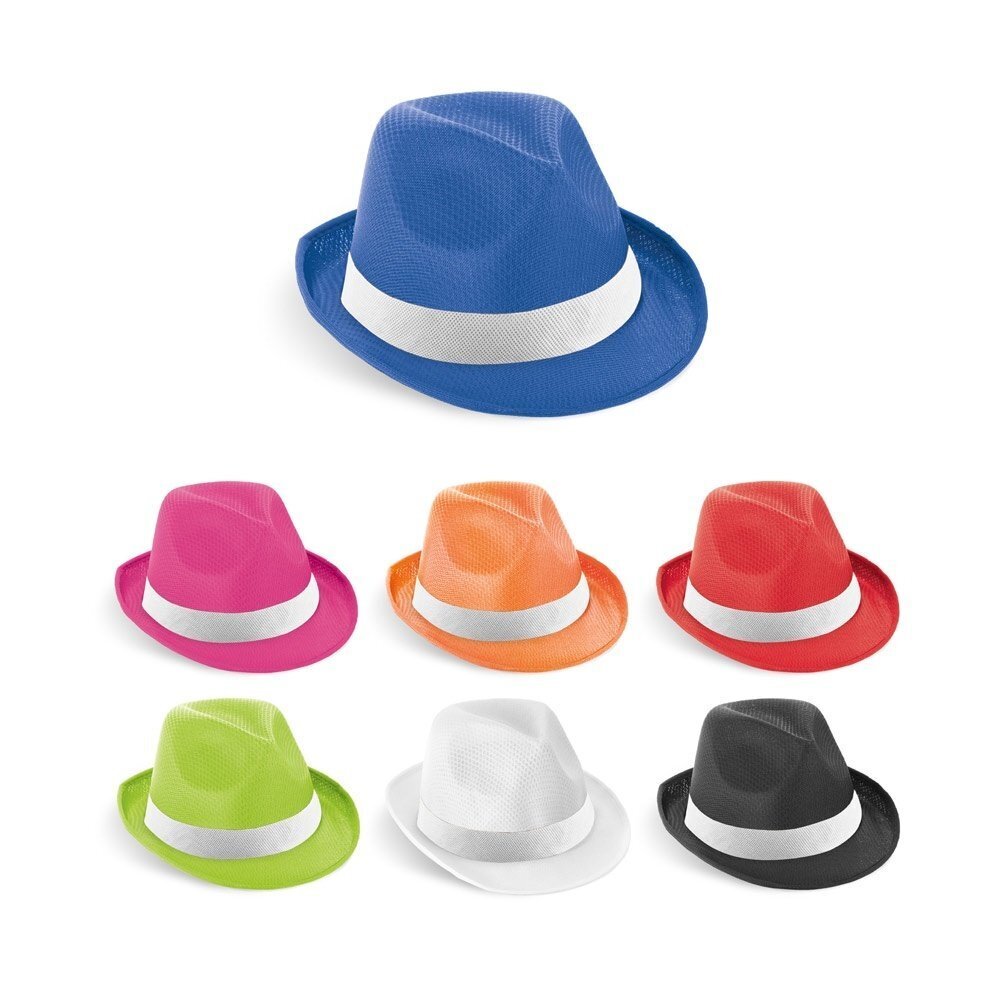 MANOLO POLI. Cappello in PP con nastro in poliestere bianco - 99086