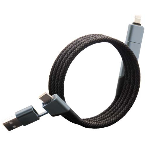 Cavo di ricarica magnetico ultraveloce 4 in 1 in PET riciclato da 100 W SCX.design C52 - 2PX169