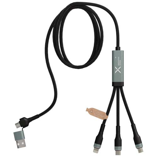 Cavo di ricarica ultraveloce 5 in 1 in PET riciclato da 100 W SCX.design C53 - 2PX171